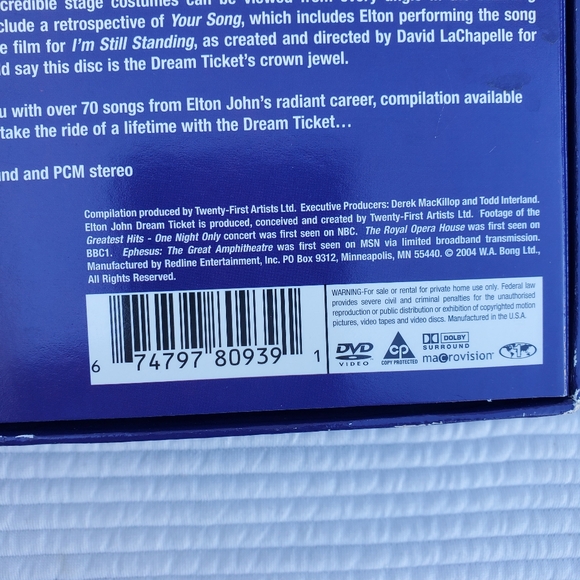 Elton John Dream Ticket Four Destinations Four DVDs New York London Ephesus Set - Picture 6 of 12